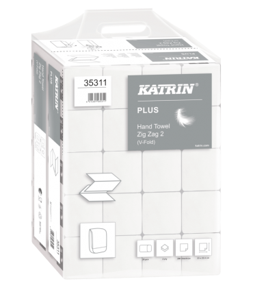 Handtuchpapier V-Falz - 35311 Katrin Plus Hand Towel Zig Zag 2 20x200 Handy Pack
