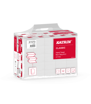 Folded paper hand towel Z-fold - 61570 Katrin Classic Hand Towel Non Stop M2 wide Handy Pack