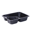 Heat seal container 228x178x50 2-compartments black PP 1000 units - Guillin Container Maptipack D-9530C