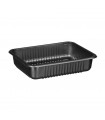 Heat seal container 227x178x40 1000 ml black ribbed PP 1000 units - Guillin Container Maptipack W1/620RD